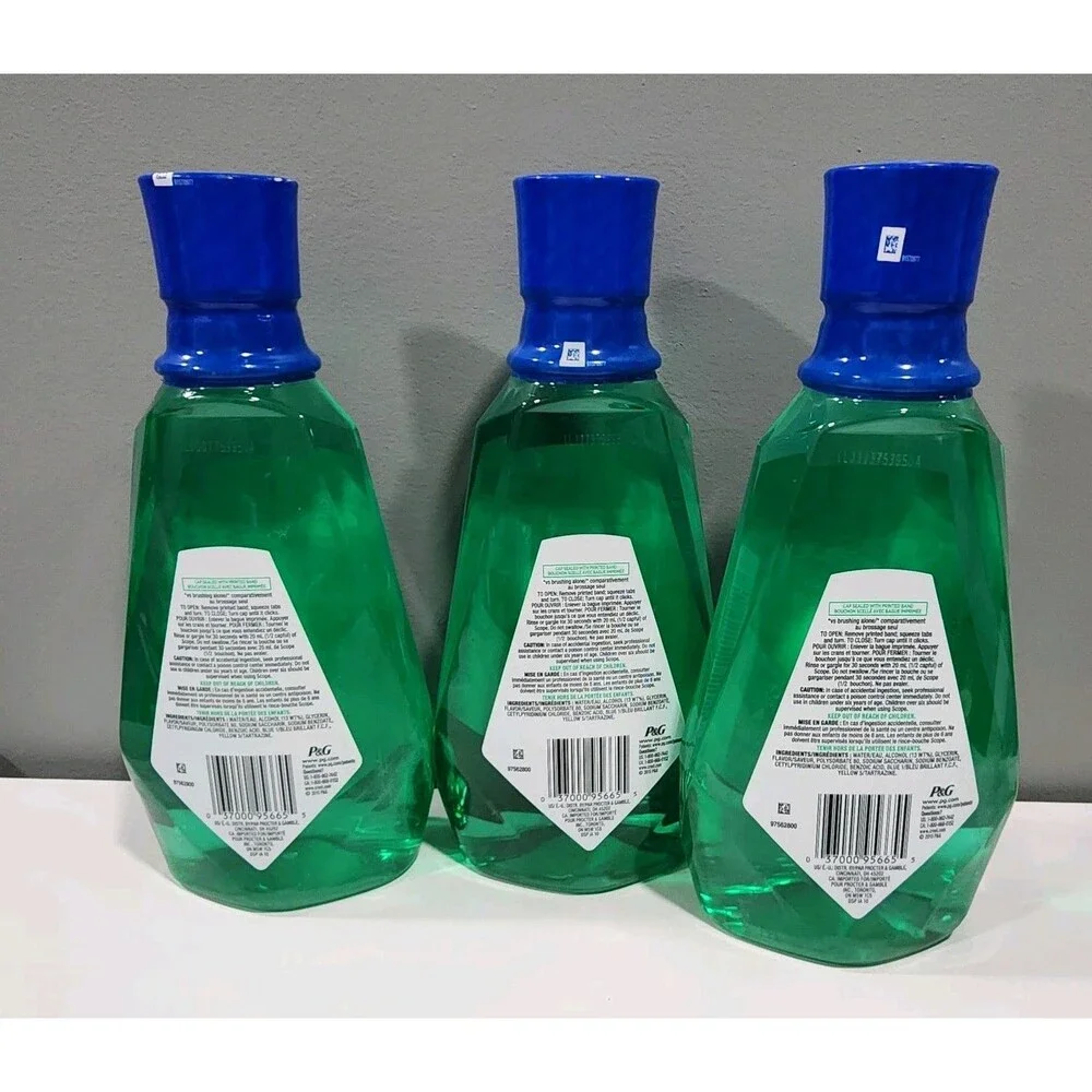 Crest Scope Outlast Mouthwash Rince, Fresh Mint, 1 Liter ( 33.8 fl oz ) 3 pack